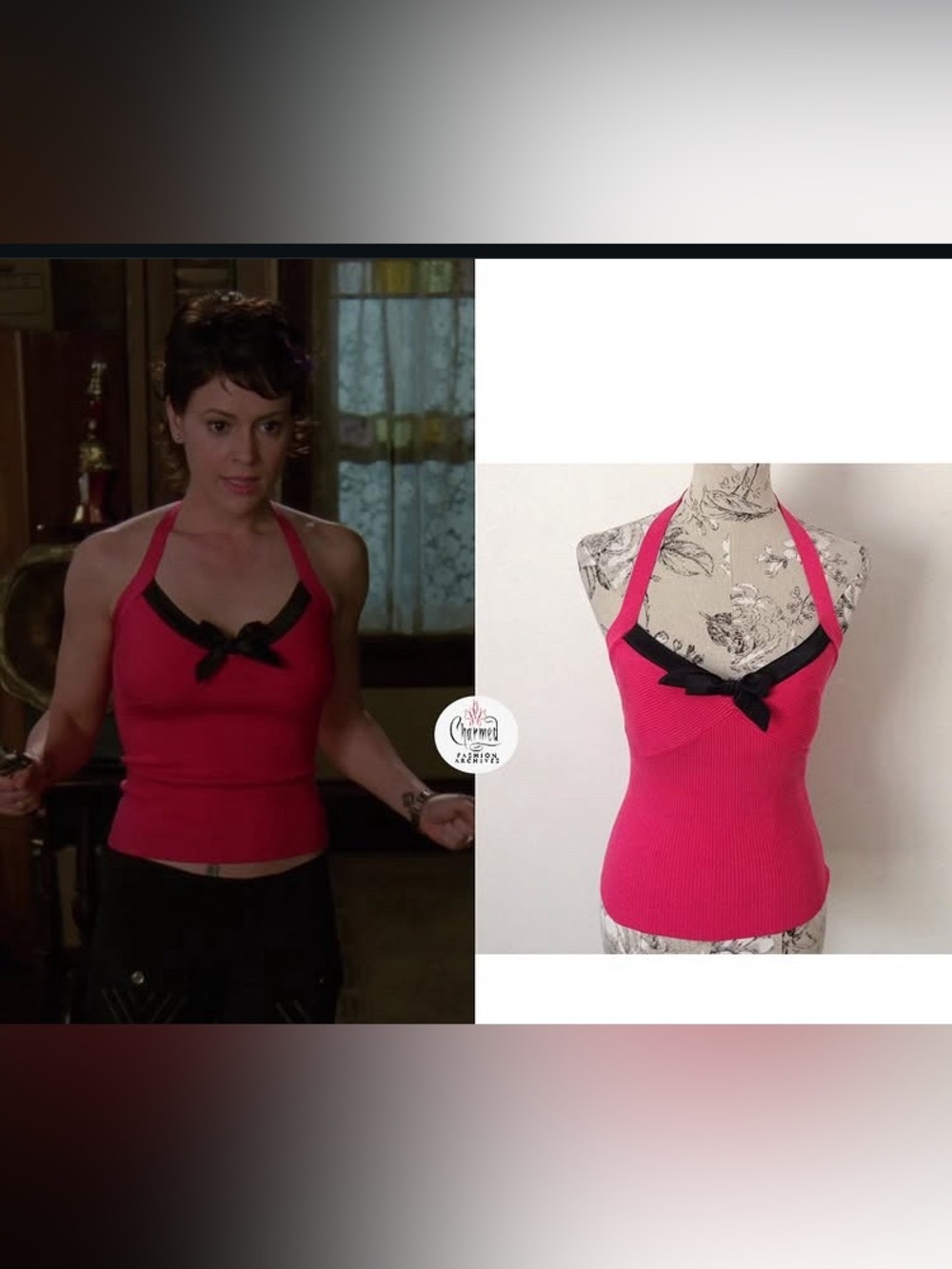 RARE BEBE HALTER PINK BOW ASO PHOEBE HALLIWELL CHARMED